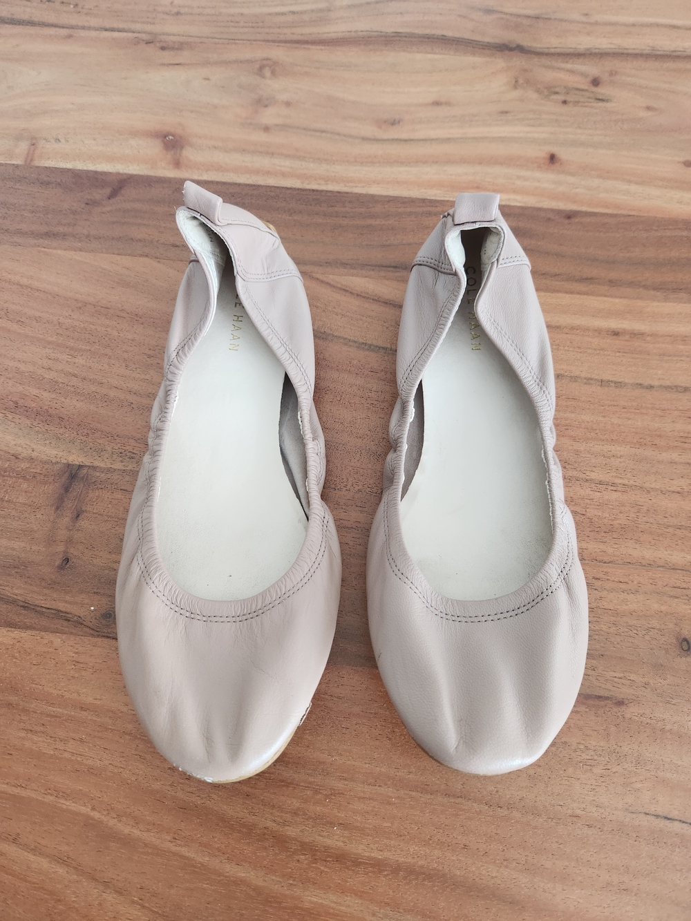Cole Haan Leather Ballet Flats in Light Taupe - Women's Casual Slip-Ons